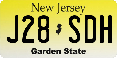 NJ license plate J28SDH