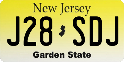 NJ license plate J28SDJ