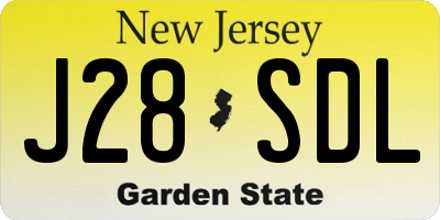 NJ license plate J28SDL