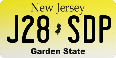 NJ license plate J28SDP
