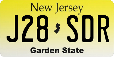 NJ license plate J28SDR