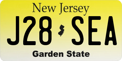 NJ license plate J28SEA