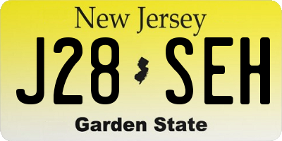 NJ license plate J28SEH