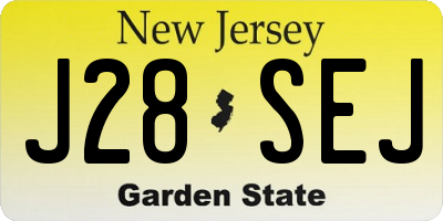 NJ license plate J28SEJ