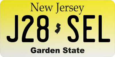 NJ license plate J28SEL