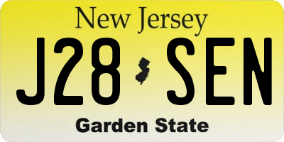 NJ license plate J28SEN