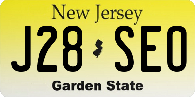 NJ license plate J28SEO