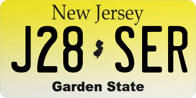 NJ license plate J28SER