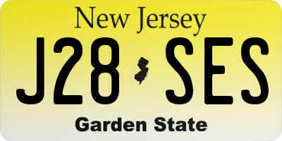 NJ license plate J28SES