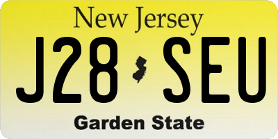 NJ license plate J28SEU