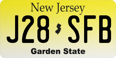 NJ license plate J28SFB