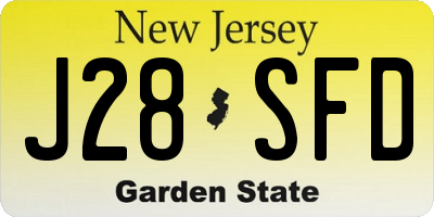NJ license plate J28SFD