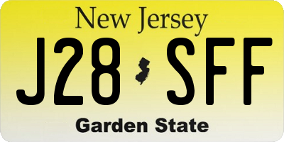 NJ license plate J28SFF