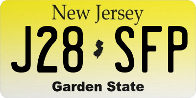 NJ license plate J28SFP