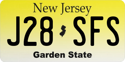 NJ license plate J28SFS