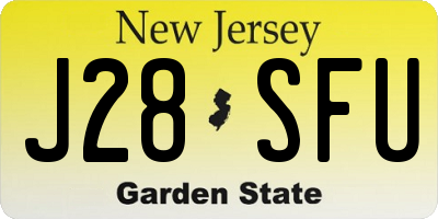 NJ license plate J28SFU