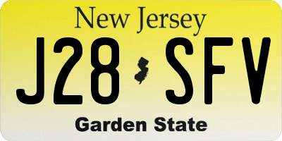 NJ license plate J28SFV