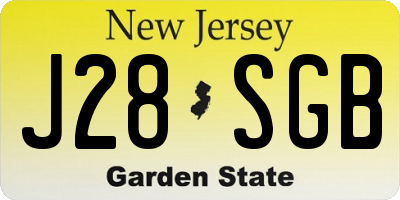 NJ license plate J28SGB