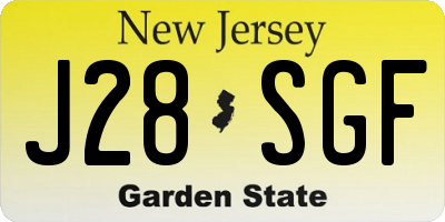 NJ license plate J28SGF