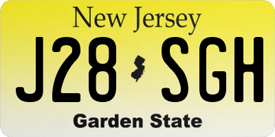 NJ license plate J28SGH
