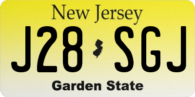 NJ license plate J28SGJ