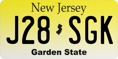 NJ license plate J28SGK