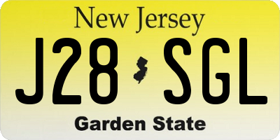 NJ license plate J28SGL