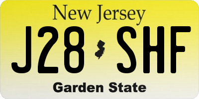 NJ license plate J28SHF