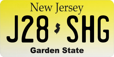NJ license plate J28SHG