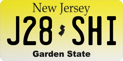 NJ license plate J28SHI