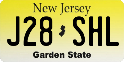 NJ license plate J28SHL