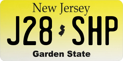 NJ license plate J28SHP