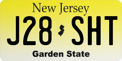 NJ license plate J28SHT