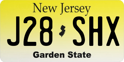 NJ license plate J28SHX