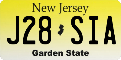 NJ license plate J28SIA