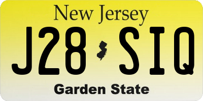 NJ license plate J28SIQ
