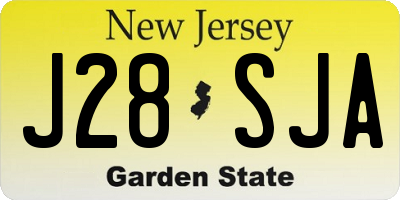 NJ license plate J28SJA