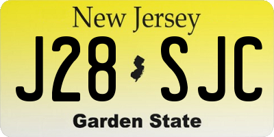 NJ license plate J28SJC