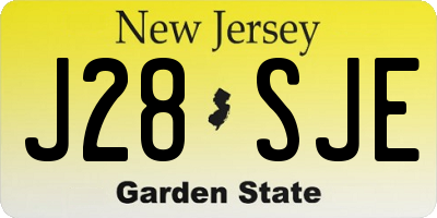 NJ license plate J28SJE