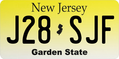 NJ license plate J28SJF