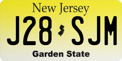 NJ license plate J28SJM