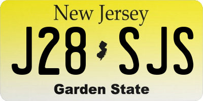 NJ license plate J28SJS