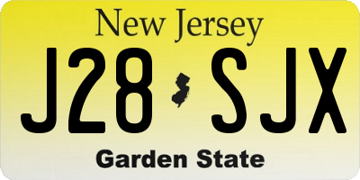 NJ license plate J28SJX