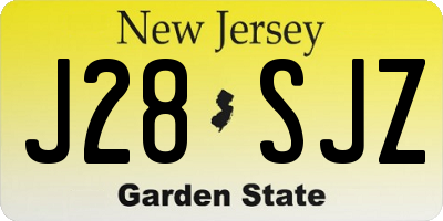 NJ license plate J28SJZ