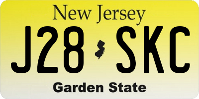 NJ license plate J28SKC