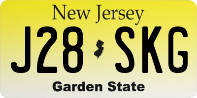 NJ license plate J28SKG