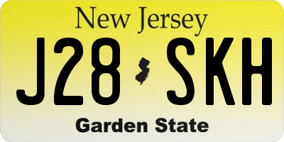 NJ license plate J28SKH