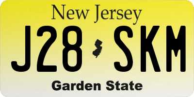 NJ license plate J28SKM