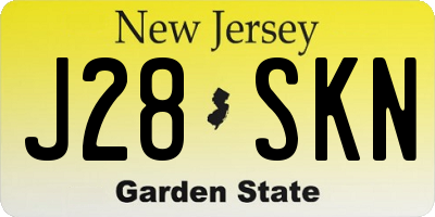 NJ license plate J28SKN