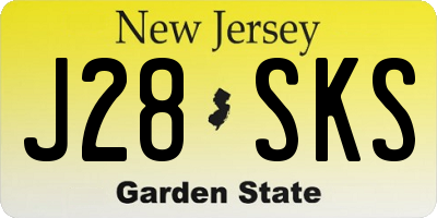 NJ license plate J28SKS